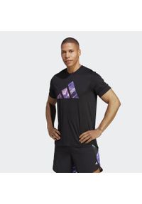 Adidas - Designed for Movement HIIT Training Tee. Kolor: czarny, różowy, wielokolorowy. Sport: fitness