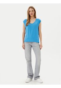 Pieces T-Shirt Billo 17078732 Niebieski Loose Fit. Kolor: niebieski. Materiał: wiskoza #6