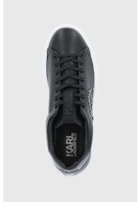 Karl Lagerfeld Buty skórzane kolor czarny. Zapięcie: sznurówki. Kolor: czarny. Materiał: skóra #4