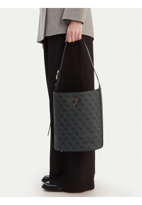 Guess Torebka Meridian II HWSG69 74040 Szary. Kolor: szary. Materiał: skórzane