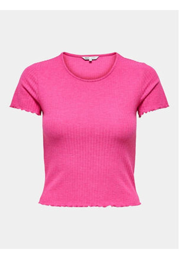 only - ONLY T-Shirt Emma 15201206 Różowy Regular Fit. Kolor: różowy. Materiał: syntetyk