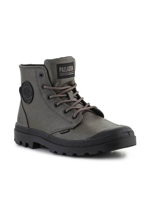 Buty do chodzenia unisex Palladium Pampa Hi Supply. Wysokość cholewki: za kostkę. Zapięcie: sznurówki. Kolor: zielony. Materiał: skóra. Szerokość cholewki: normalna. Sport: turystyka piesza