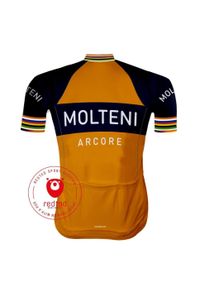 REDTED - Vintage stopiteni-pomarańczowa koszulka rowerowa. Kolor: biały, wielokolorowy, czarny. Materiał: poliester