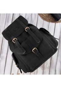 Plecak vintage PAOLO PERUZZI SI-05-BL czarny. Kolor: czarny. Materiał: materiał. Styl: vintage #1