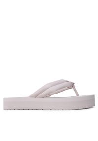 Calvin Klein Japonki Flatform Flip Flop W/Hw HW0HW01503 Beżowy. Kolor: beżowy. Materiał: skóra