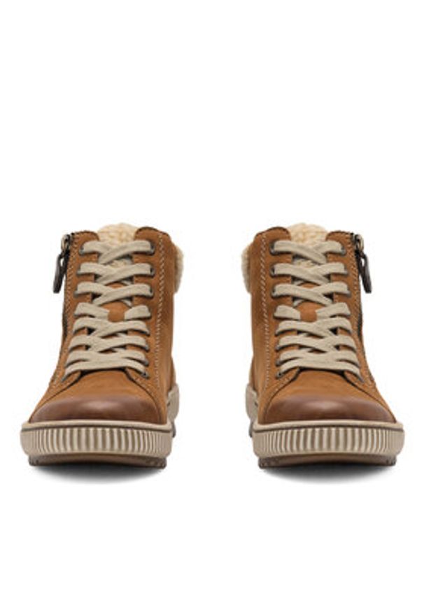 Remonte Botki D0770-22 Brązowy. Kolor: brązowy. Materiał: nubuk, skóra