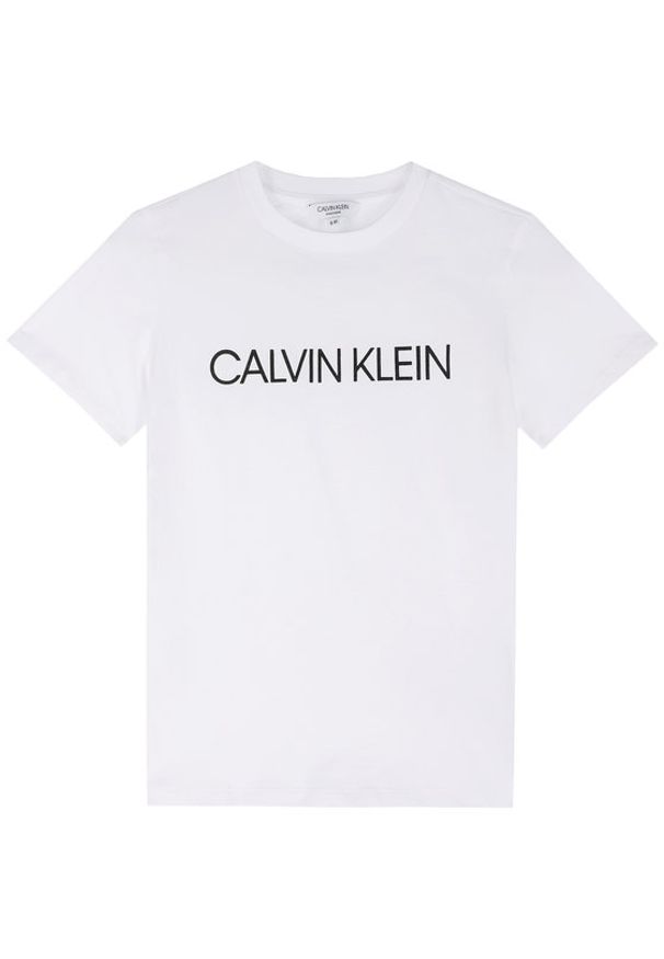 Calvin Klein Swimwear T-Shirt Tee B70B700234 Biały Regular Fit. Kolor: biały