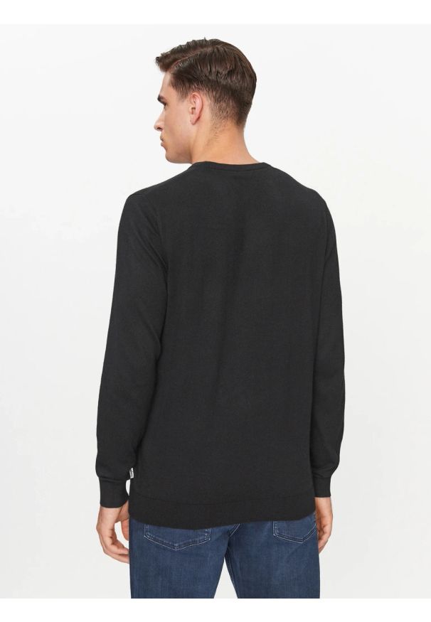 Wrangler - WRANGELR CREWNECK KNIT MĘSKI SWETER ELEGANCKI CIEPŁY LOGO REAL BLACK 112343108 W8A0011937. Styl: elegancki