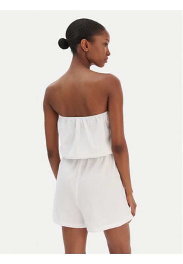 Seafolly Kombinezon Crinkle 55537-PS Biały Regular Fit. Kolor: biały. Materiał: bawełna