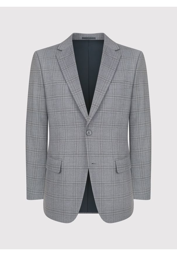 Pako Lorente - PAKO LORENTE – Szara marynarka casualowa w kratę. Okazja: na co dzień. Kolor: szary. Styl: casual