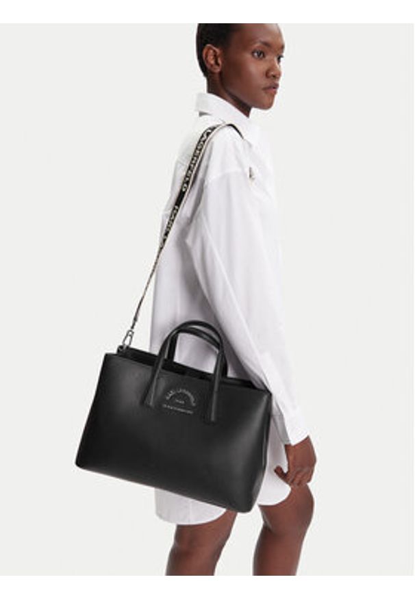 Karl Lagerfeld - KARL LAGERFELD Torebka A3W30315 Czarny. Kolor: czarny. Materiał: skórzane