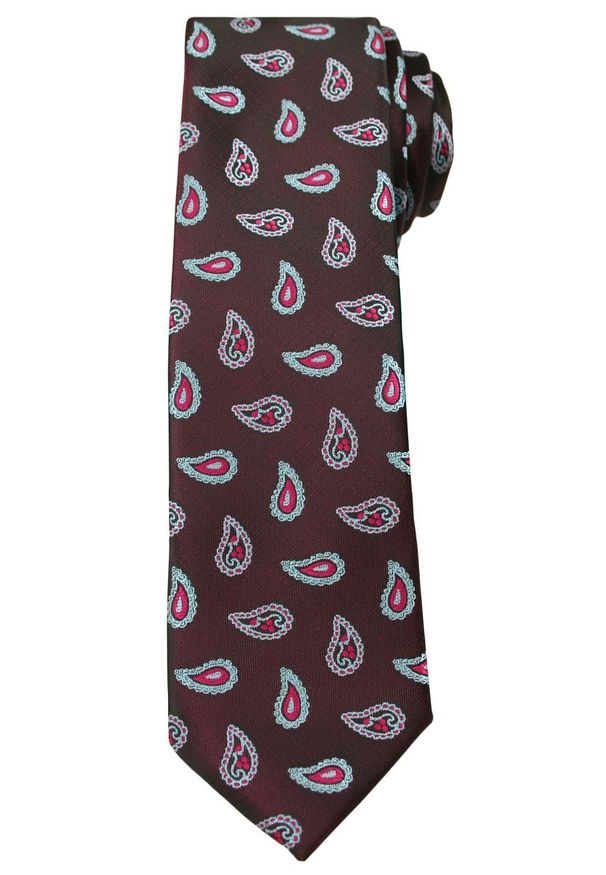 Brązowy krawat Angelo di Monti paisley, elegancki