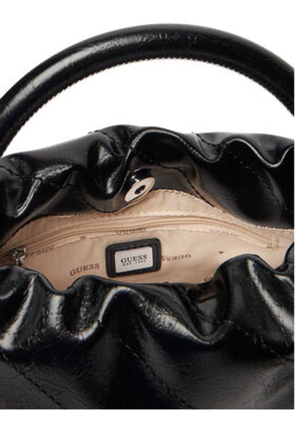Guess Torebka Amys HWMY96 59160 Czarny. Kolor: czarny. Materiał: skórzane