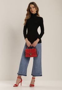 Renee - Czarna Bluzka Mathyxio. Kolor: czarny. Materiał: jeans, bawełna, dzianina. Długość rękawa: długi rękaw. Długość: długie #5