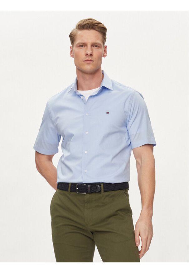 TOMMY HILFIGER - Tommy Hilfiger Koszula Core MW0MW34626 Błękitny Regular Fit. Kolor: niebieski. Materiał: bawełna