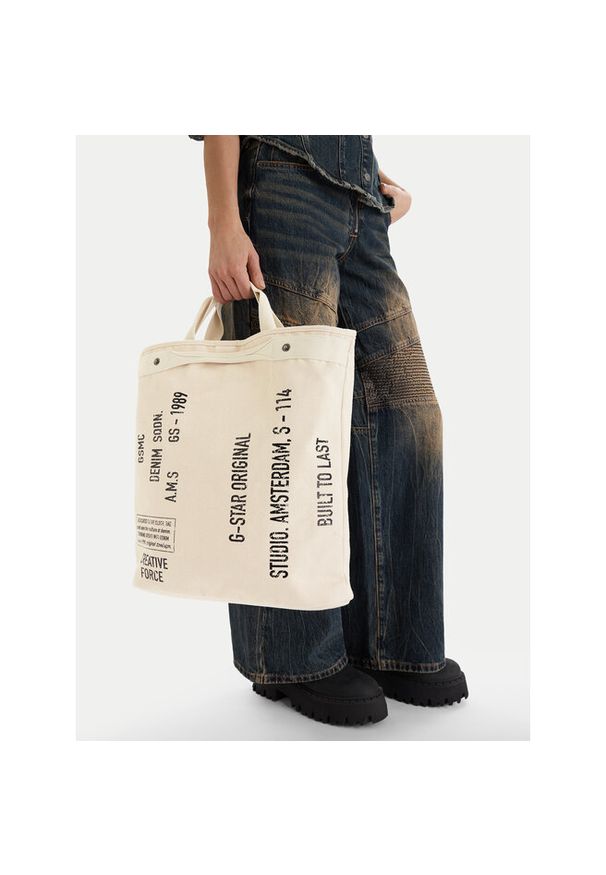 G-Star RAW - Torebka G-Star Raw. Kolor: kremowy