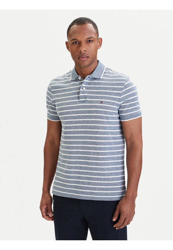 TOMMY HILFIGER - Tommy Hilfiger Polo MW0MW33140 Niebieski Regular Fit. Typ kołnierza: polo. Kolor: niebieski. Materiał: bawełna