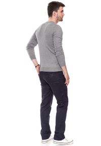 Wrangler - MĘSKI SWETER WRANGLER CREW KNIT MID GREY MEL W85674Q37 112132253. Materiał: bawełna, wełna, poliester