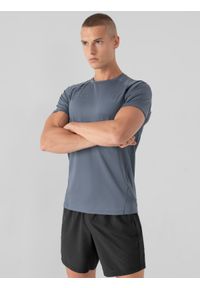 4f - Koszulka treningowa szybkoschnąca męska. Kolor: niebieski. Materiał: włókno, dzianina, skóra. Długość rękawa: raglanowy rękaw. Sport: fitness #2