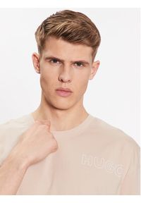 Hugo T-Shirt 50478916 Beżowy Relaxed Fit. Kolor: beżowy. Materiał: bawełna