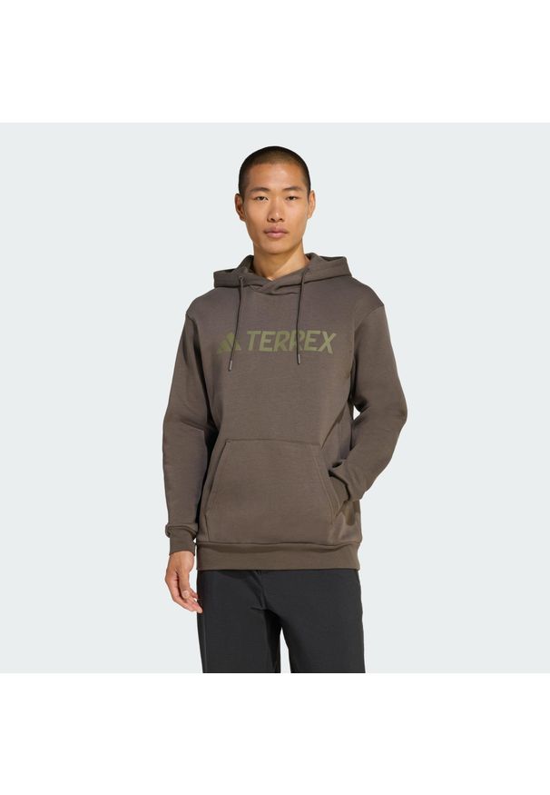 Adidas - Bluza z kapturem Terrex Multi Large Logo. Typ kołnierza: kaptur. Kolor: zielony. Materiał: materiał. Styl: sportowy. Sport: turystyka piesza