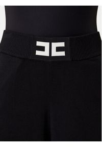 Elisabetta Franchi Spodnie dzianinowe KP-69S-56E2-V380 Czarny Regular Fit. Kolor: czarny. Materiał: wiskoza #4