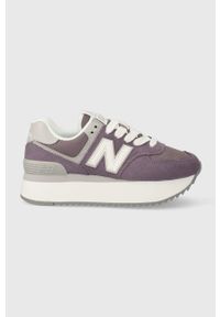 New Balance sneakersy WL574ZSP kolor fioletowy. Nosek buta: okrągły. Kolor: fioletowy. Materiał: guma. Obcas: na platformie. Model: New Balance 574 #1