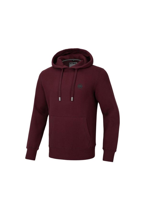 PITBULL - Bluza męska Pitbull z kapturem Small Logo. Typ kołnierza: kaptur. Kolor: czerwony, brązowy, wielokolorowy. Sport: fitness