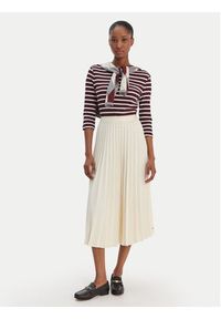 TOMMY HILFIGER - Tommy Hilfiger Spódnica plisowana WW0WW48538 Écru Regular Fit. Kolor: kremowy. Materiał: syntetyk #4