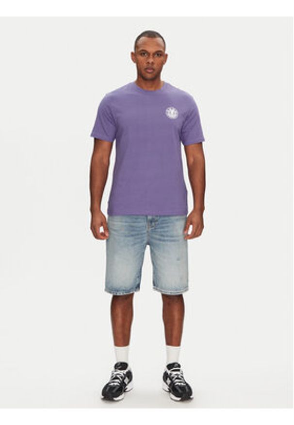 Element T-Shirt ELYZT00490 Fioletowy Regular Fit. Kolor: fioletowy. Materiał: bawełna