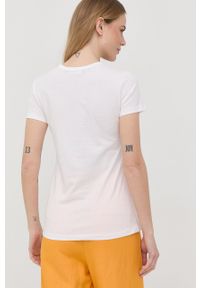 Love Moschino t-shirt bawełniany kolor biały. Okazja: na co dzień. Kolor: biały. Materiał: bawełna. Długość rękawa: krótki rękaw. Długość: krótkie. Styl: casual #5