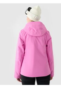 4f - 4F Kurtka narciarska membrana 5000 damska - różowa XXL. Okazja: na co dzień. Typ kołnierza: kaptur. Kolor: różowy. Materiał: poliester, syntetyk, materiał, puch. Długość: długie. Sezon: zima. Styl: klasyczny, casual, sportowy #2