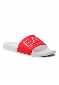 EA7 Emporio Armani - EA7 Koralowo-białe klapki z białym logo, Rozmiar 40. Kolor: biały #4