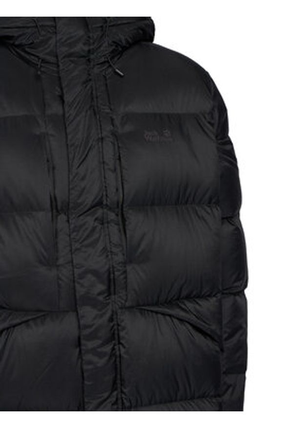 Jack Wolfskin Kurtka puchowa Icy Hill A65049 Czarny Relaxed Fit. Kolor: czarny. Materiał: syntetyk