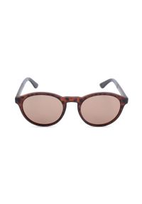 TOMMY HILFIGER - Tommy Hilfiger okulary przeciwsłoneczne męskie kolor brązowy. Kształt: okrągłe. Kolor: brązowy