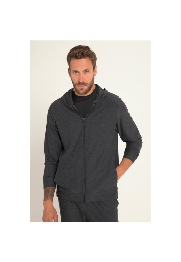 JAY-PI - Męska Kurtka z kapturem FLEXNAMIC® Fitness szybkoschnąca. Typ kołnierza: kaptur. Kolekcja: plus size. Kolor: czarny. Materiał: elastan, poliester, materiał. Sport: fitness