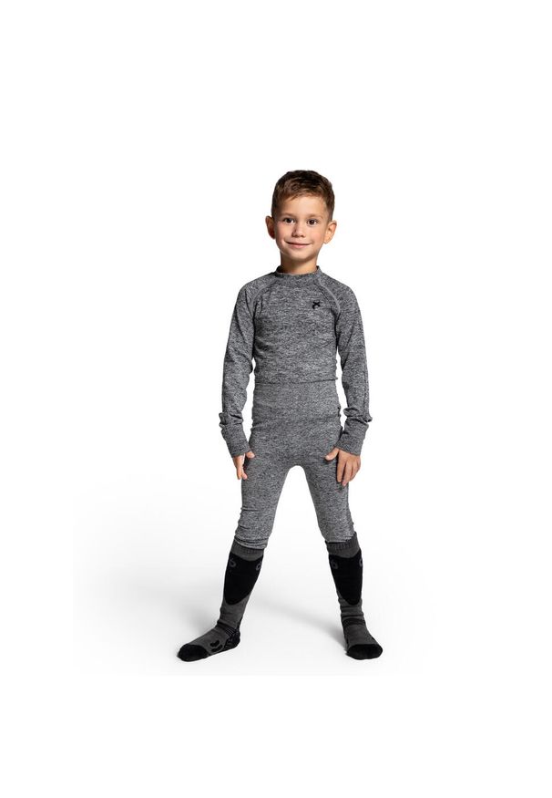 Legginsy termoaktywne narciarskie dziecięce Lemon Explore ZL4. Kolor: szary. Materiał: poliester, elastan, poliamid. Sezon: zima. Sport: narciarstwo