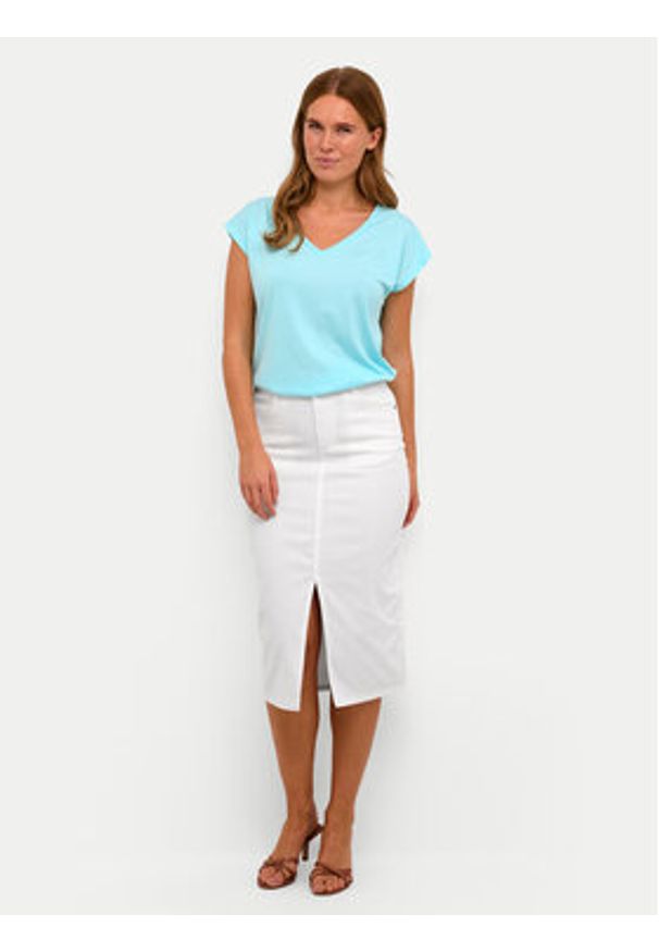 Kaffe Spódnica jeansowa Zelina 10508734 Biały Regular Fit. Kolor: biały. Materiał: bawełna