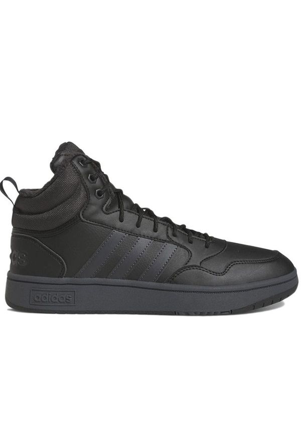 Adidas - Buty adidas Hoops 3.0 Mid Winterized GW6421 - czarne. Kolor: czarny. Materiał: syntetyk, futro, skóra, guma. Szerokość cholewki: normalna. Sezon: zima