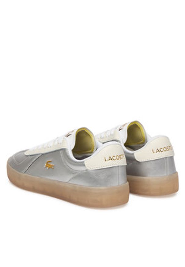 Lacoste Sneakersy Baseshot 50SFA0031 Srebrny. Kolor: srebrny. Materiał: skóra
