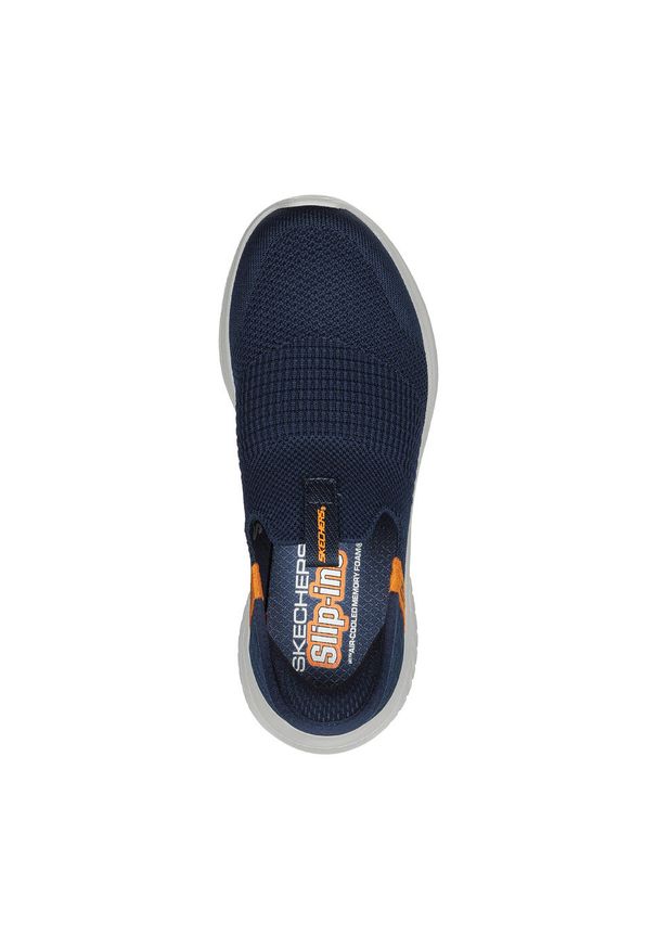 skechers - Buty sportowe Sneakersy damskie, Skechers Ultra Flex 3.0 - Smooth Step Slip-ins. Kolor: pomarańczowy, wielokolorowy, niebieski. Sport: turystyka piesza