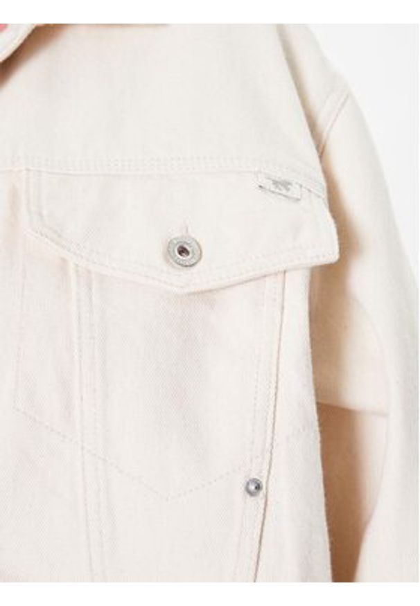 Mustang Kurtka jeansowa Luise 1013493 Écru Regular Fit. Materiał: jeans, bawełna