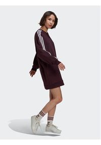 Adidas - adidas Sukienka dzianinowa adicolor HM4689 Bordowy Relaxed Fit. Kolor: czerwony. Materiał: bawełna, dzianina