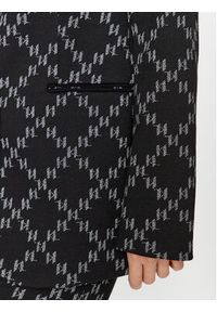 Karl Lagerfeld - KARL LAGERFELD Marynarka Embellished Logo 236W1400 Czarny Regular Fit. Typ kołnierza: dekolt w karo. Kolor: czarny. Materiał: syntetyk #3