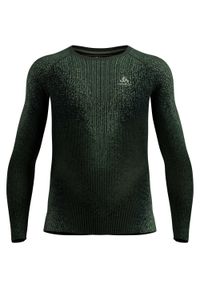 Bielizna termoaktywna z długim rękawem Odlo BL TOP crew neck l/s. Kolor: zielony. Długość rękawa: długi rękaw. Długość: długie. Sport: bieganie #1
