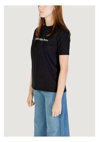 Calvin Klein Jeans T-Shirt A- INST. LOGO CLASSI Czarny Casual Fit. Okazja: na co dzień. Kolor: czarny. Materiał: syntetyk. Styl: casual #3