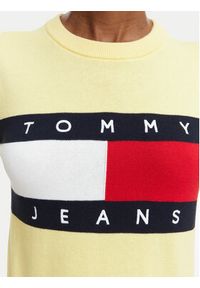 Tommy Jeans Sweter Flag DW0DW22930 Żółty jasny Regular Fit. Kolor: żółty. Materiał: bawełna #4