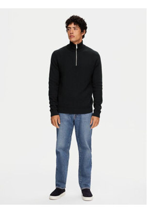 Selected Homme Sweter Dane 16092601 Czarny Regular Fit. Kolor: czarny. Materiał: bawełna