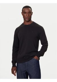 Calvin Klein Sweter LV040BM343 Czarny Regular Fit. Kolor: czarny. Materiał: bawełna