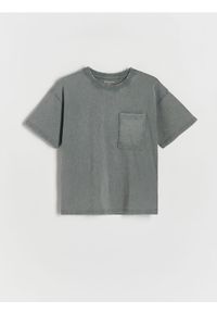 Reserved - T-shirt z efektem sprania - ciemnoszary. Kolor: szary. Materiał: bawełna
